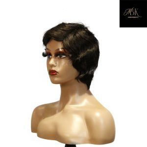 center wig machine made black wig remy hair h001