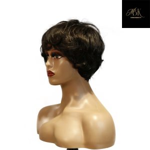 center wig machine made black wig remy hair tc041