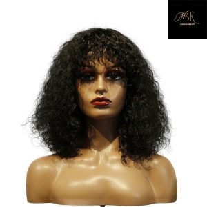 center wig machine made black wig remy hair tc047