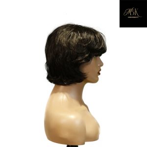 center wig machine made black wig remy hair tc063