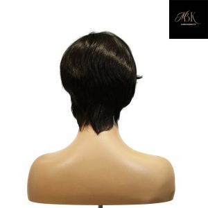 center wig machine made black wig remy hair h081