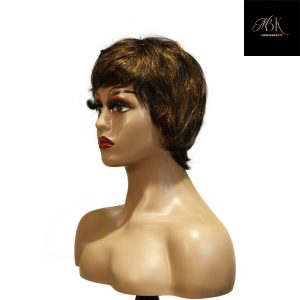 center wig machine made black wig remy hair tc066