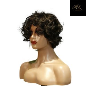 center wig machine made black wig remy hair tc068