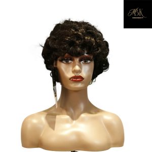 center wig machine made black wig remy hair tc064