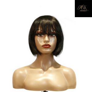 center wig machine made black wig remy hair tc027