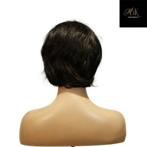 center wig machine made black wig remy hair tc063