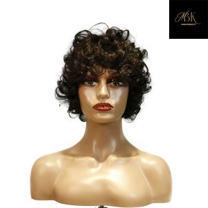 center wig machine made black wig remy hair tc002