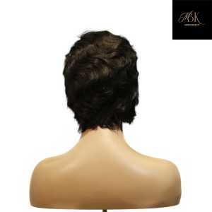 center wig machine made black wig remy hair h001