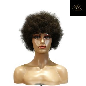 center wig machine made black wig remy hair 2301