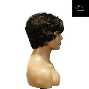 center wig machine made black wig remy hair tc16