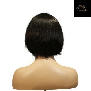 center wig machine made black wig remy hair h009