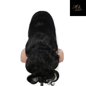 center wig natural black remy hair 6x7 lace closure body wave human hair wig