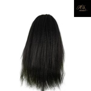 center wig natural black remy hair 6x7 lace closure yaki straight human hair wig