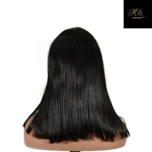 center wig natural black remy hair 2x6 lace closure straight bob human hair wig