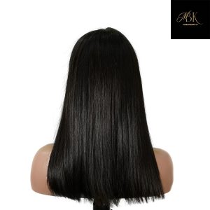 center wig natural black asian raw hair 2x6 hd lace closure straight bob human hair wig