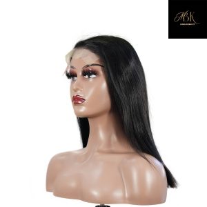 center wig natural black remy hair 5x5 lace closure straight bob human hair wig