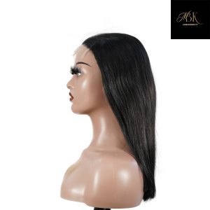 center wig natural black asian raw hair 5x5 hd lace closure straight bob human hair wig