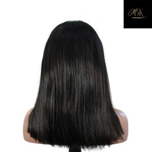 center wig natural black asian raw hair 5x5 hd lace closure straight bob human hair wig