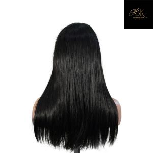 center wig natural black remy hair 5x5 lace closure straight human hair wig