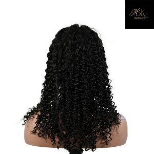 center wig natural black remy hair 5x5 lace closure jerry curly human hair wig