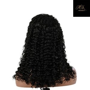 center wig natural black remy hair 5x5 lace closure deep wave human hair wig