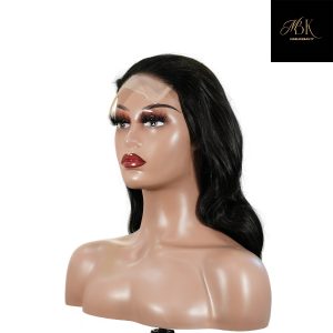 center wig natural black remy hair 5x5 lace closure body wave human hair wig