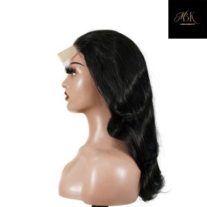 center wig natural black remy hair 5x5 lace closure body wave human hair wig