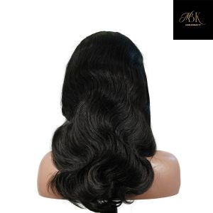 center wig natural black remy hair 5x5 lace closure body wave human hair wig