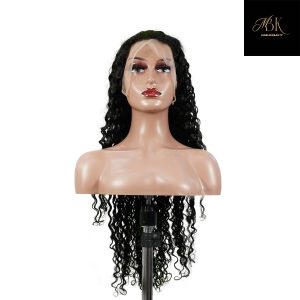 center wig 13x4 deep wave lace front wig natural black remy hair