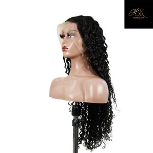 center wig 13x4 deep wave lace front wig natural black remy hair