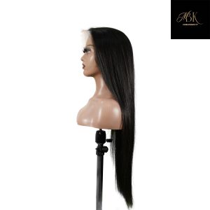 center wig natural black asian raw hair 13x6 hd lace front wig straight human hair wig