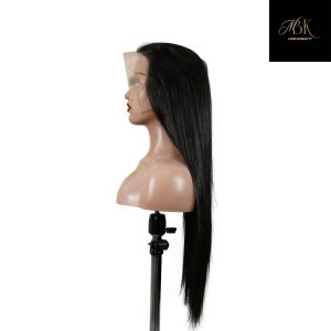 center wig 13x6 double drams straight lace front wig black remy hair
