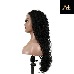 center wig natural black asian raw hair 13x6 hd lace front wig deep wave human hair wig