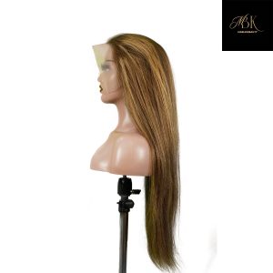 center wig 13x4 straight lace front wig m4&27 highlight remy hair 26 inch