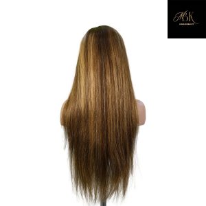 center wig 13x4 straight lace front wig m4&27 highlight remy hair 26 inch