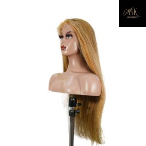center wig 13x4 straight lace front wig 8&27 honey blonde highlight 26 inch remy hair