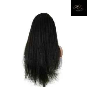 center wig 13x4 yaki straight lace front wig black remy hair