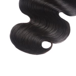 center wig remy hair black body wave bundles laotian weaving