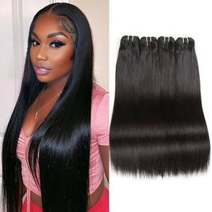 center wig asian raw hair black straight bundles